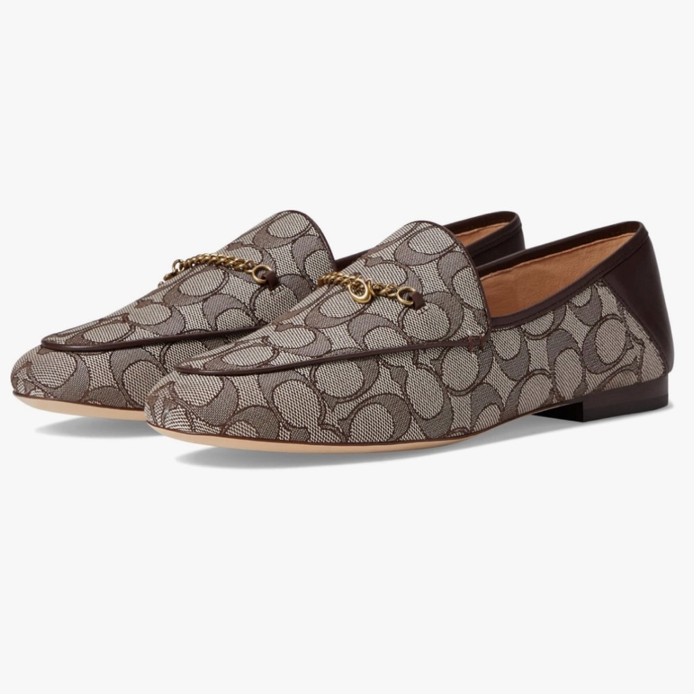 COACH Hanna Signature Logo Loafer w/ Brown Leather Accents - Preppy Classic Sz 7